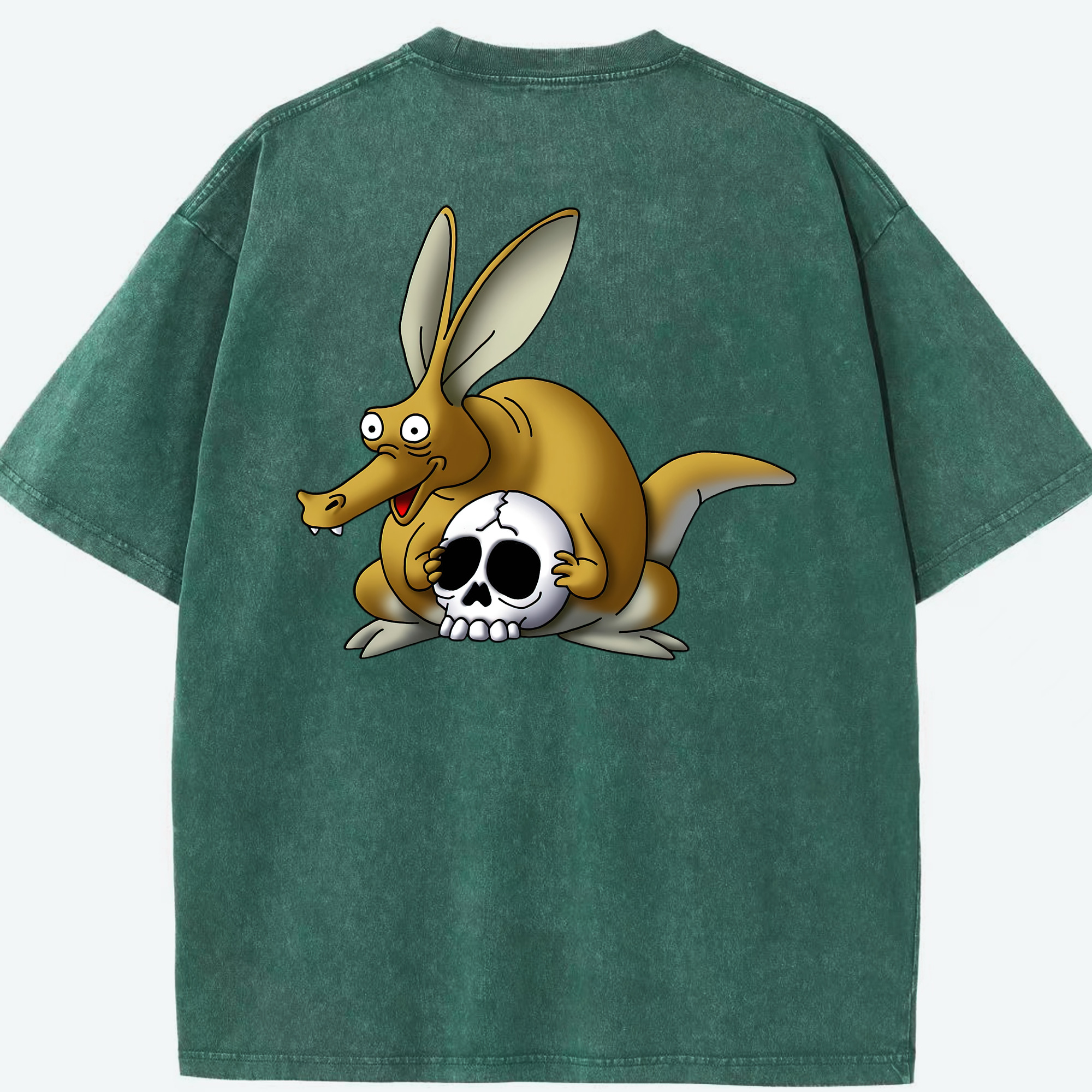 （画像用） ドラゴンクエスト Doragon Kuesuto Dragon Quest 綿100% ヴィンテージ風 半袖Tシャツ（背面プリント）